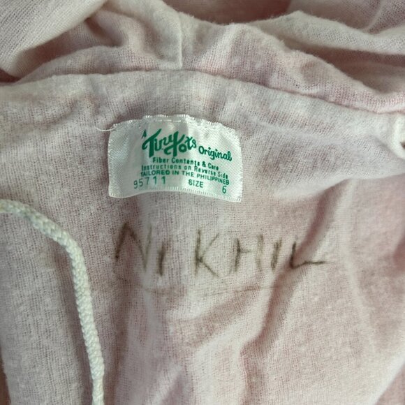 Vintage 80's Tiny Tots Original Kids 6 Hooded Tennis Jacket Full Zip Windbreaker - Picture 9 of 9